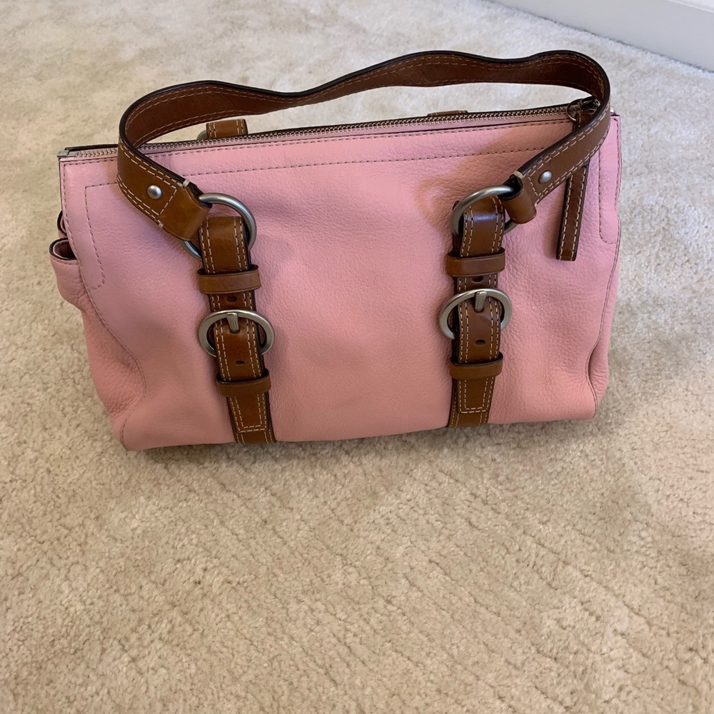 Coach light pink, brown shoulder bag K0782 F10887